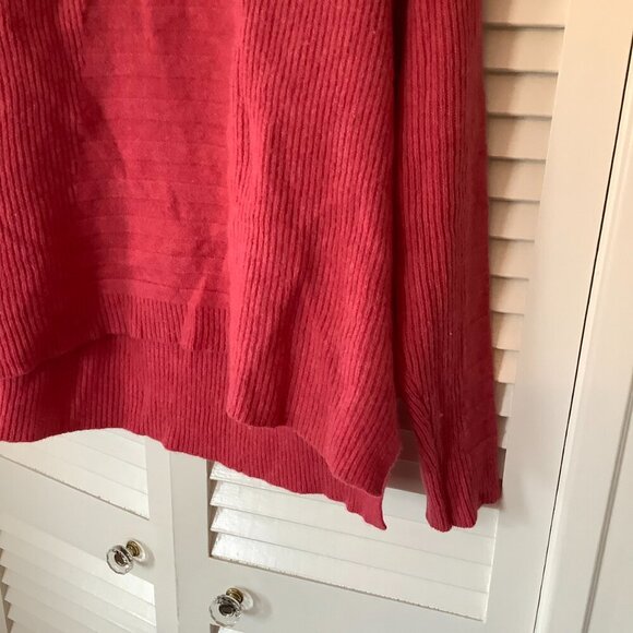 Sundance sweater large turtleneck ribbed pink lambswool cowlneck - Picture 2 of 8